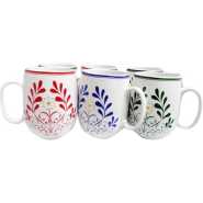6 Pieces Of Flowered Designed Pot Cups/Mugs – White Teacups TilyExpress
