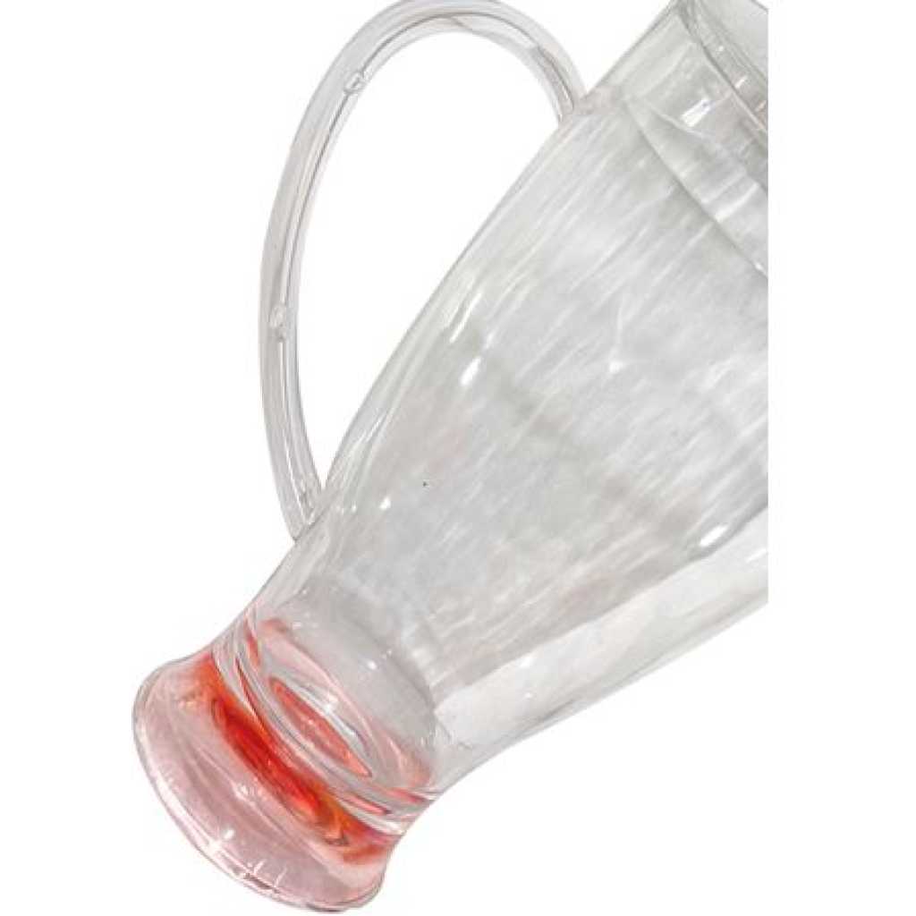 Acrylic Jug With 6 Tumblers Glasses- Red.