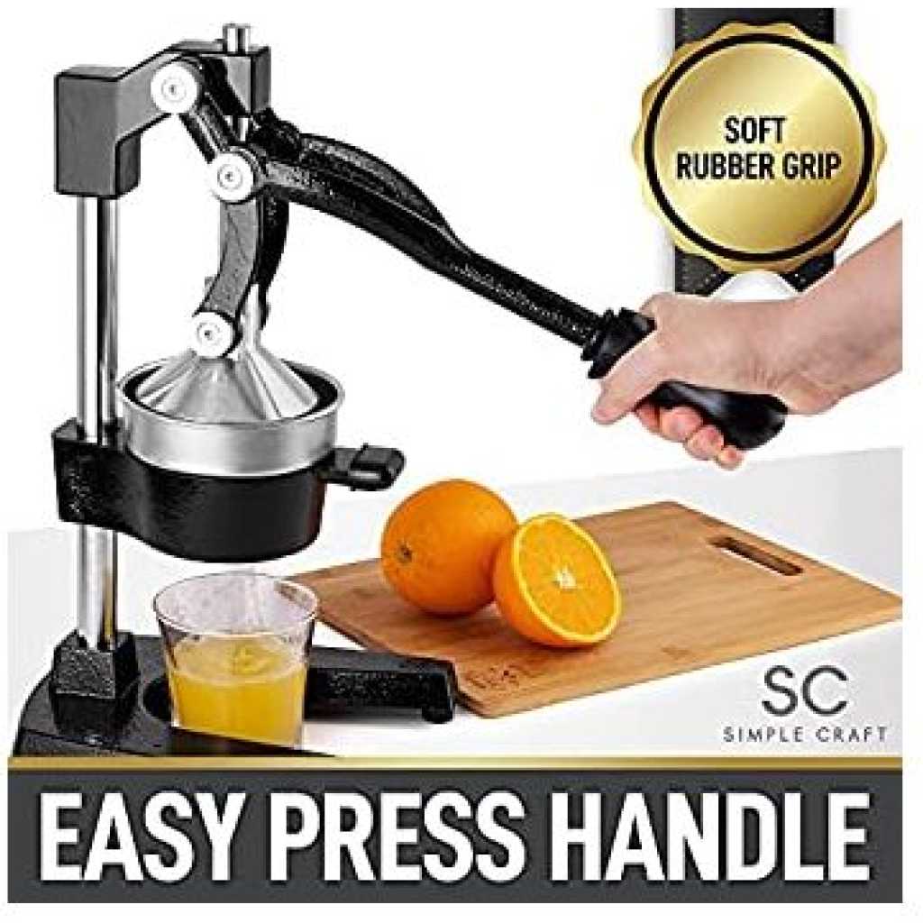 Commercial Manual Citrus Juicer Lemons, Pomegranates Orange Juice Squeezer Press- Black.