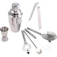 Stainless Steel Cocktail Mixer, Martini Bartender Toolbar Kit,Silver Cocktail Shakers TilyExpress