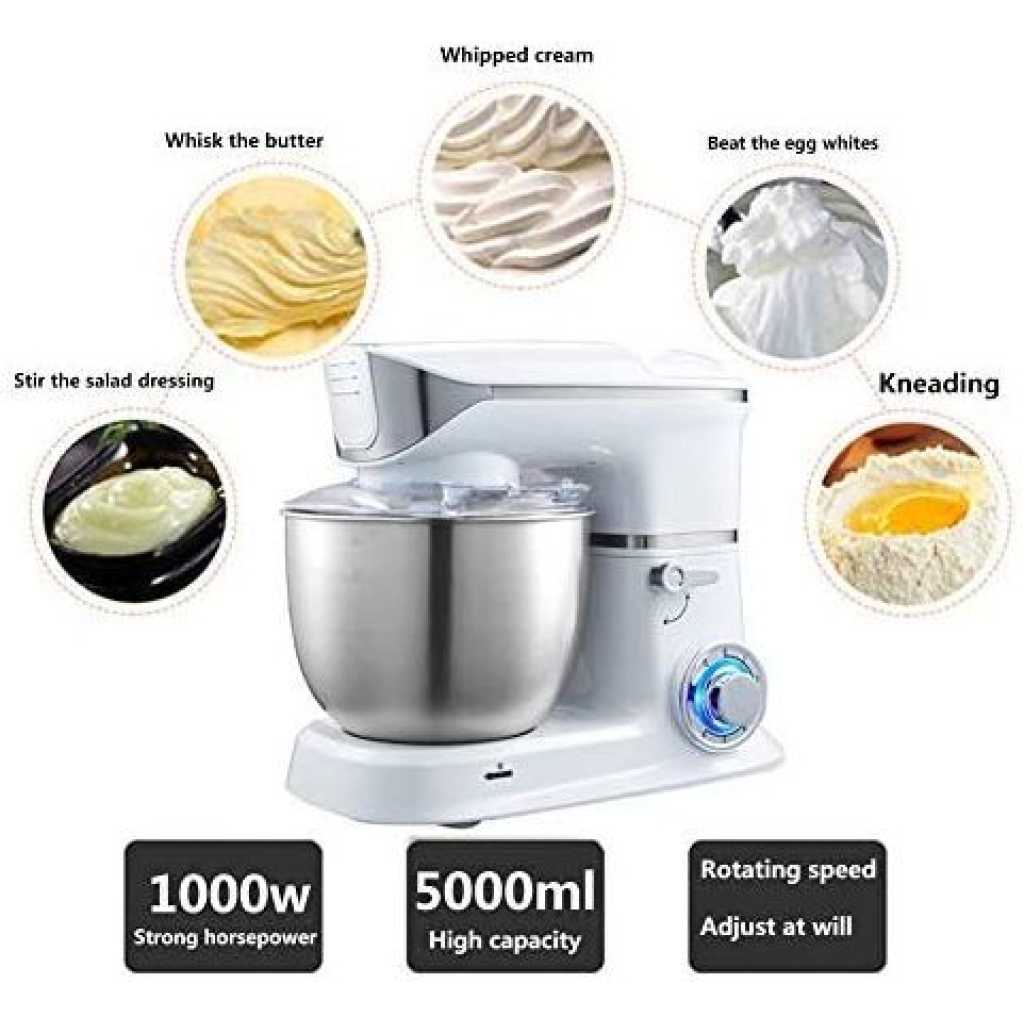 Hoffmans 6L 3In1Blender Dough Hand Stand Mixer Food Processor- White .