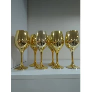 6 Pc, 18.5oz Juice Champagne Stem Wine Glasses Decorative – Gold. Bar Cocktail & Wine Glasses TilyExpress