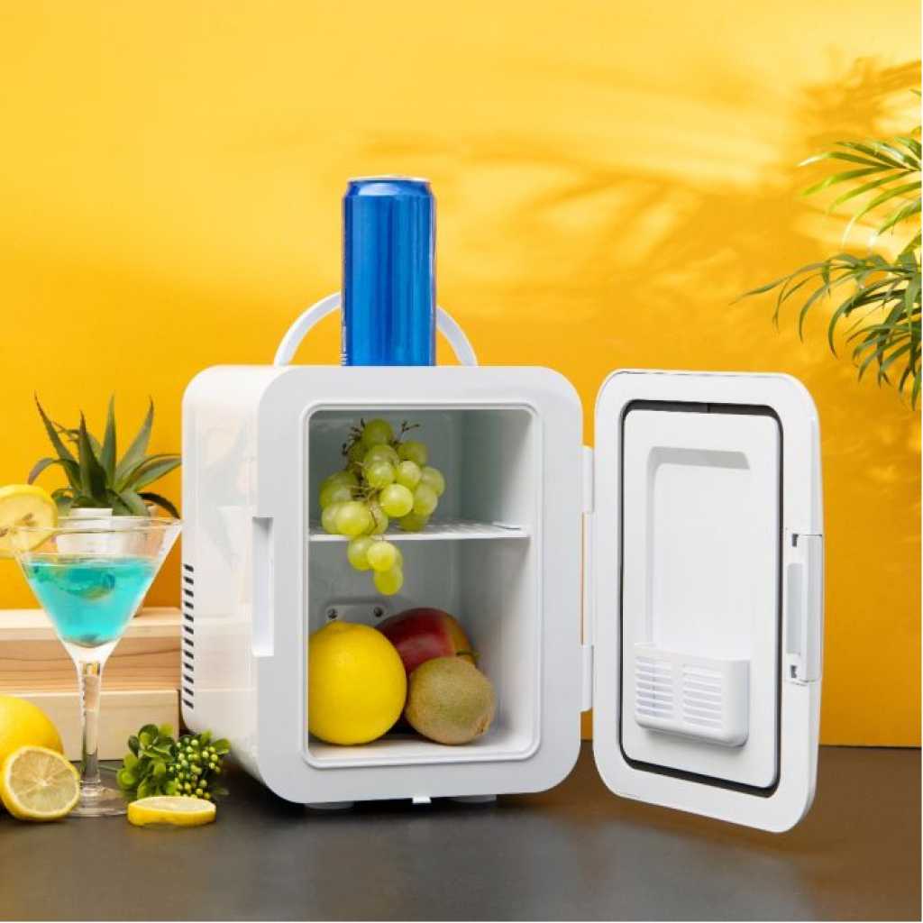 Geepas Mini Refrigerator With Cold Or Warm Function GRF63043 Car & Home Refrigerator, 4L Normal & Silent Mode : GRF63043