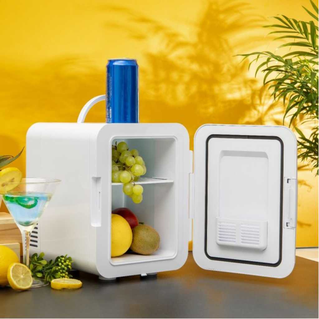 Geepas Mini Refrigerator With Cold Or Warm Function GRF63043 Car & Home Refrigerator, 4L Normal & Silent Mode : GRF63043