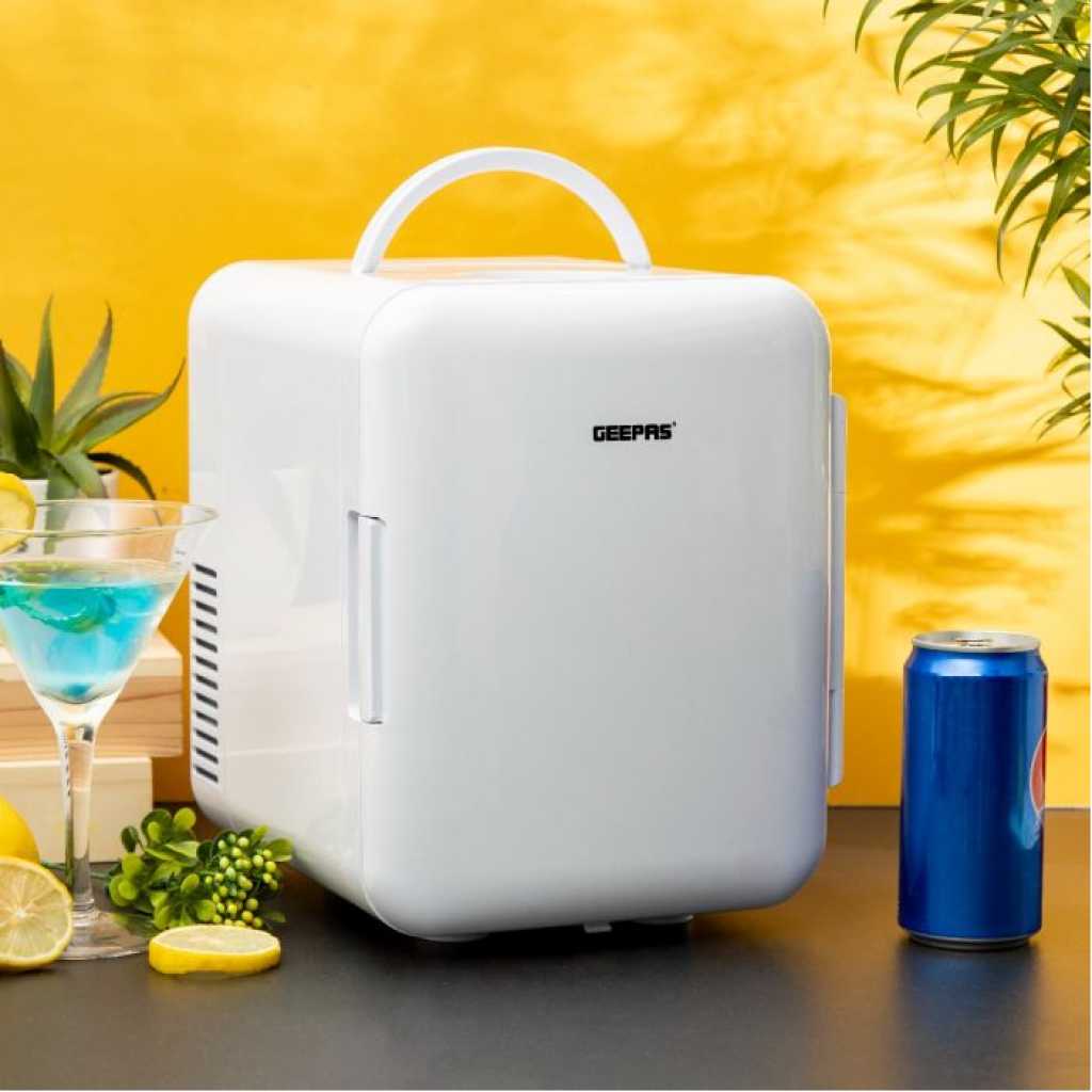 Geepas Mini Refrigerator With Cold Or Warm Function GRF63043 Car & Home Refrigerator, 4L Normal & Silent Mode : GRF63043