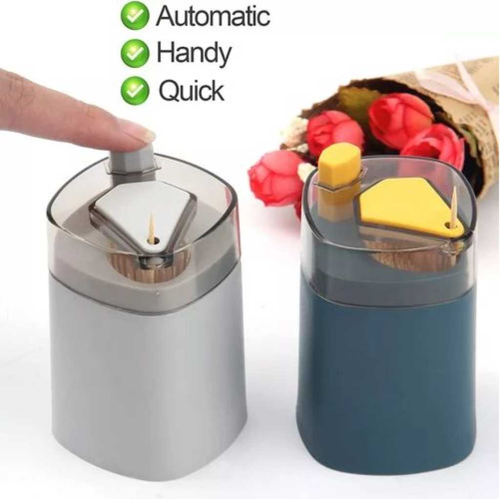 Pop-Up Automatic Toothpicks Holder Dispenser For Kitchen Restaurant Container Pocket Novelty- Green.