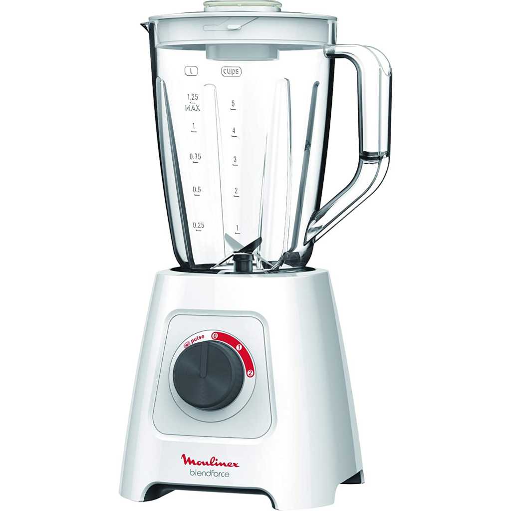 Moulinex Blendforce 2 Blender With 4 Blades, 2 Litre, 600 Watts, White, Plastic, LM423127