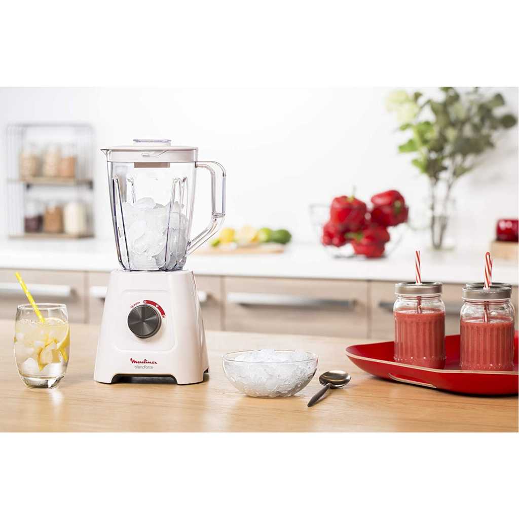 Moulinex Blendforce 2 Blender With 4 Blades, 2 Litre, 600 Watts, White, Plastic, LM423127