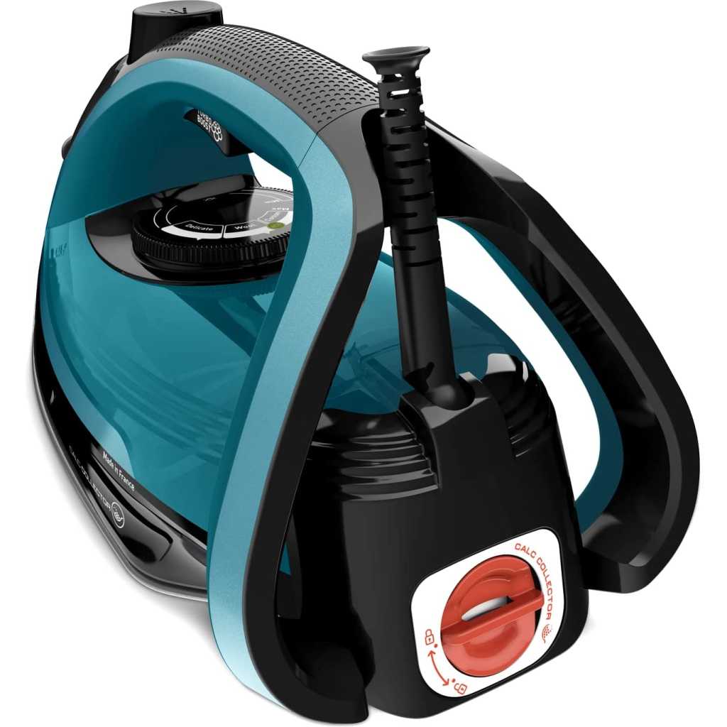 TEFAL Ultraglish Steam Iron, Durilium Airglide, Anti-calc, Anti Drip, 2800 Watts, Blue/Black, FV6832M0