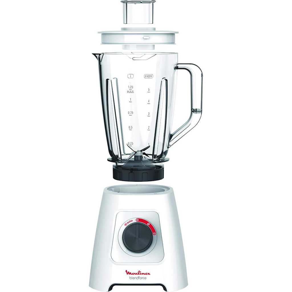 Moulinex Blendforce 2 Blender With 4 Blades, 2 Litre, 600 Watts, White, Plastic, LM423127