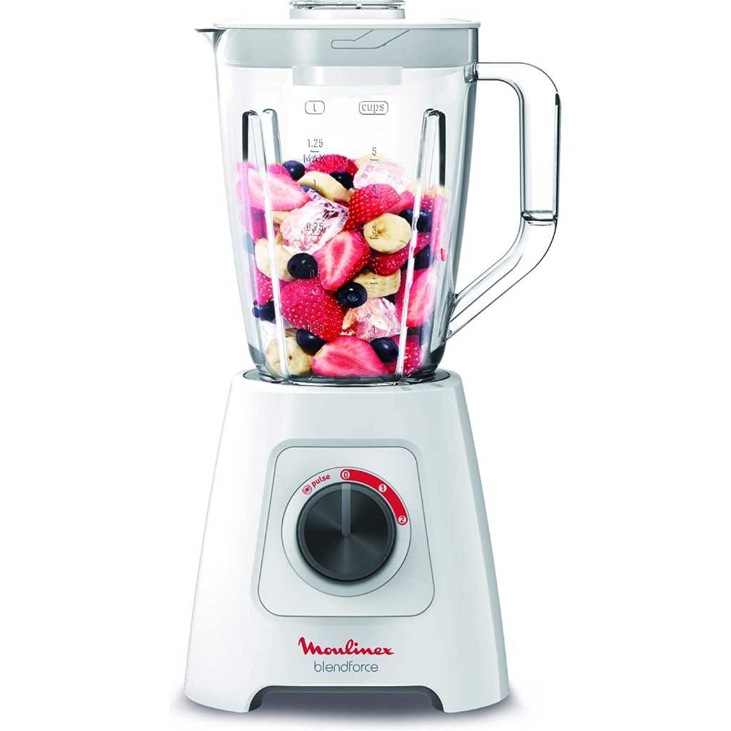 Moulinex Blendforce 2 Blender With 4 Blades, 2 Litre, 600 Watts, White, Plastic, LM423127