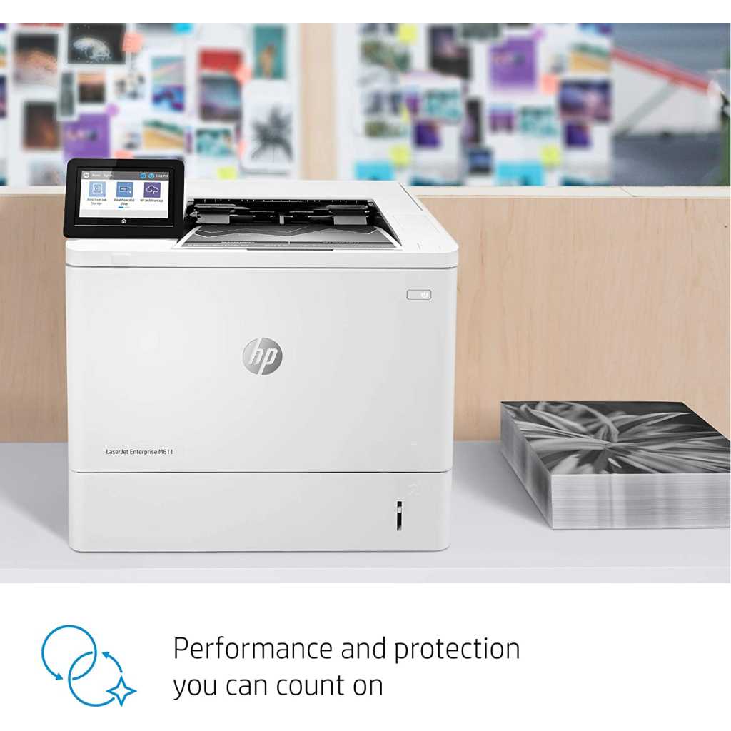 HP LaserJet Enterprise M611dn Monochrome Printer with built-in Ethernet & 2-sided printing
