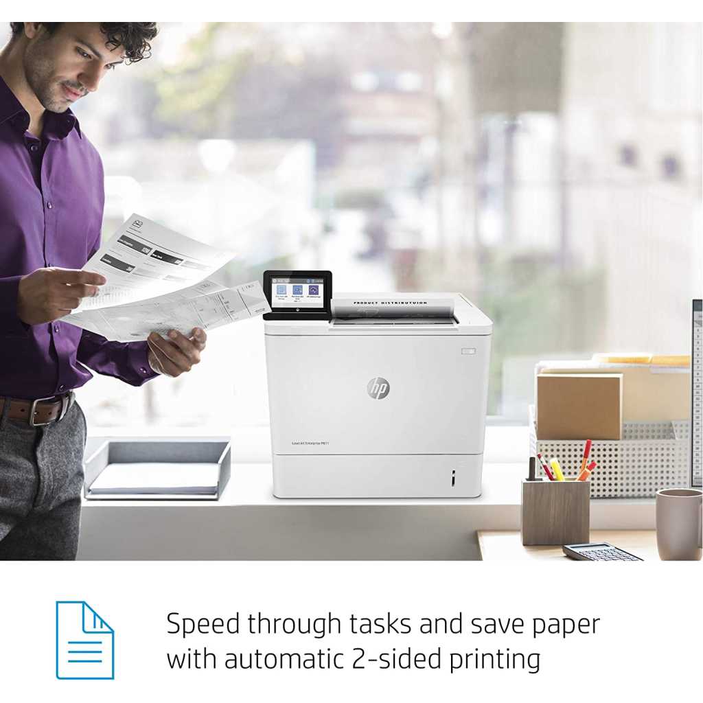 HP LaserJet Enterprise M611dn Monochrome Printer with built-in Ethernet & 2-sided printing