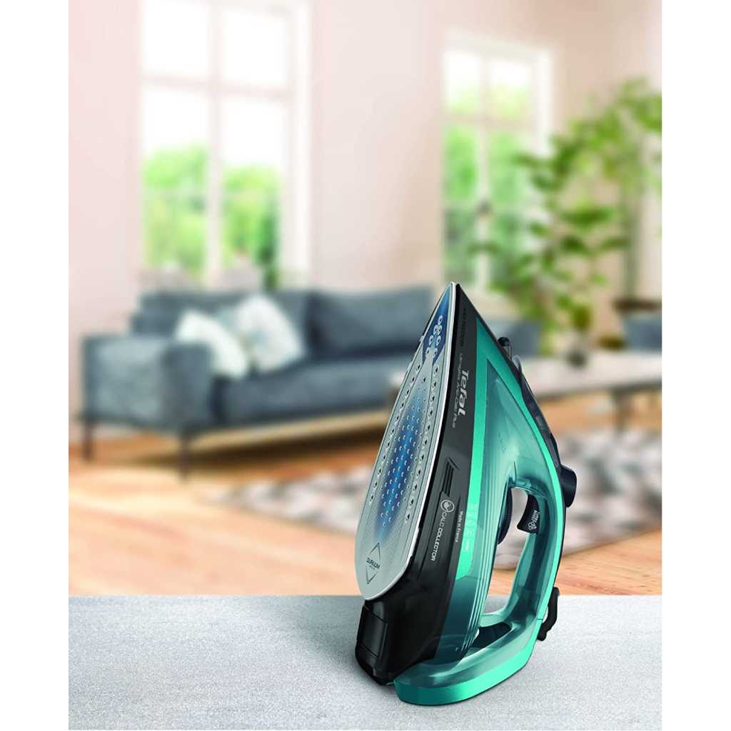 TEFAL Ultraglish Steam Iron, Durilium Airglide, Anti-calc, Anti Drip, 2800 Watts, Blue/Black, FV6832M0