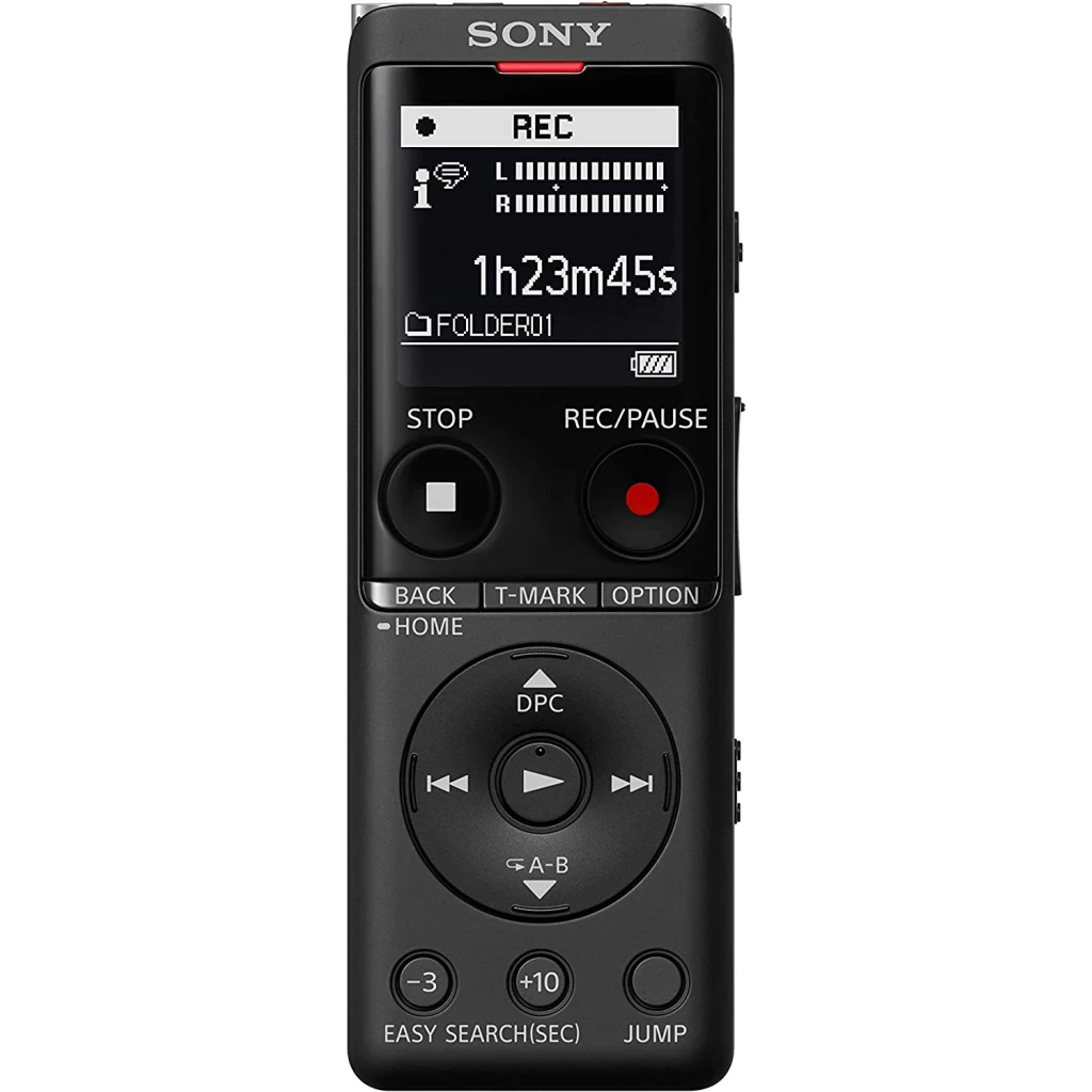 Sony ICD-UX570 Digital Voice Recorder, ICDUX570, Built-in Battery, 4GB Storage, Expandable Memory - Black