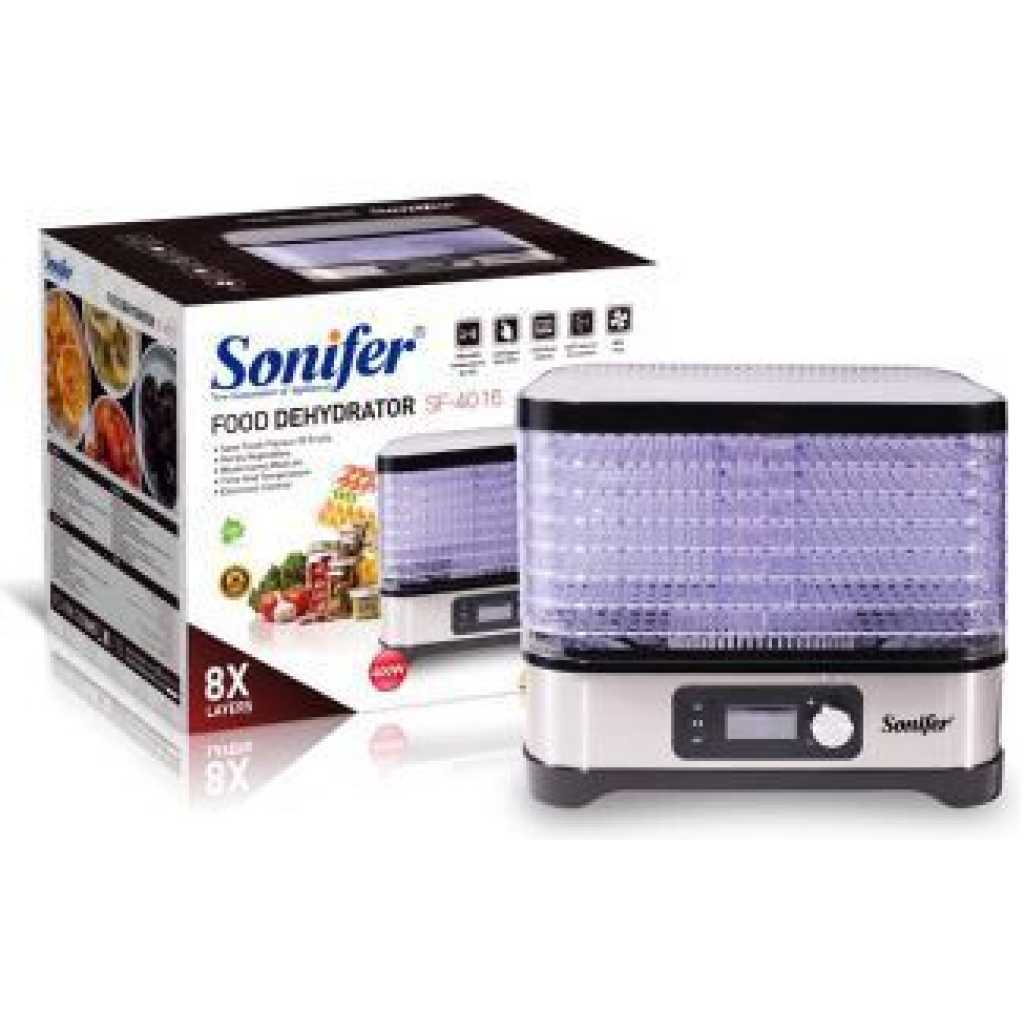 Sonifer 8 Tray Dry Fruit, Mini Vegetable Meat Food Dehydrator - Clear