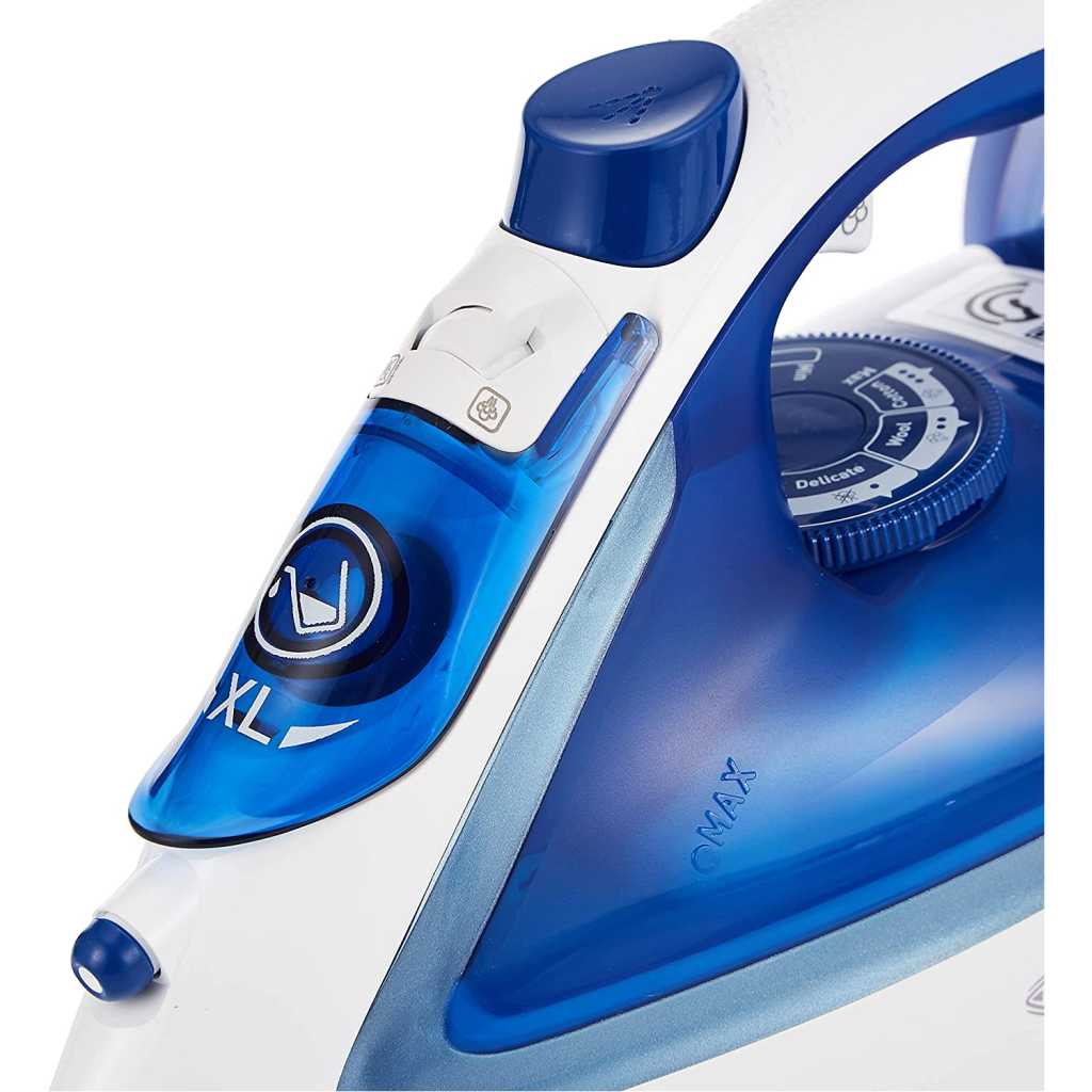 TEFAL Easygliss Durilium Airglide Soleplate Steam Iron, 2400 Watts, Blue/White, FV5715M0
