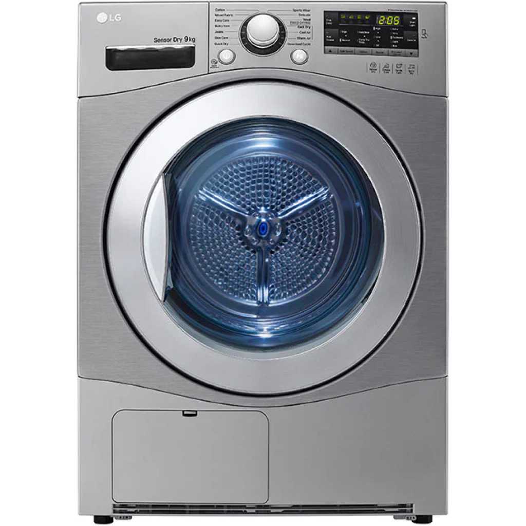 LG Front Loader Dryer RC9066 9Kg, Sensor Dry, Inverter Technology, NFC - Dark Silver