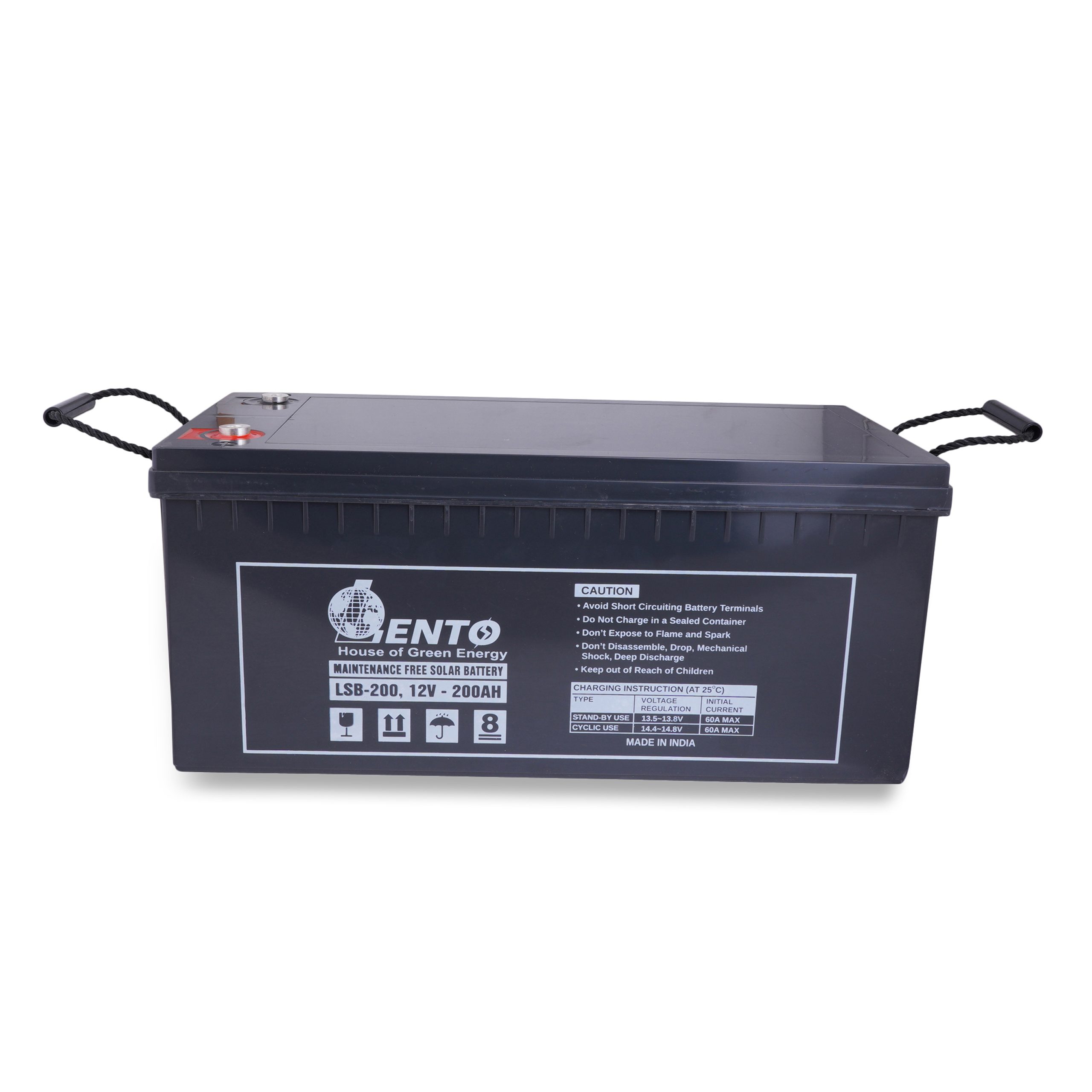 Lento 200AH 12V Solar Battery Sealed Maintenance-free Battery, Made in India