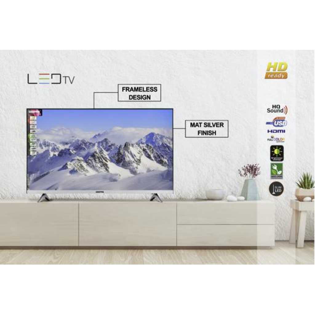 Geepas 32" LED Digital TV | With Inbuilt Free To Air Decoder, Slim LED TV with Remote Control, GLED3201EHD | HDMI & USB Ports, AV Mode, Head Phone Jack, PC Audio In, VGA | Energy Saving Technology, Dynamic Sound