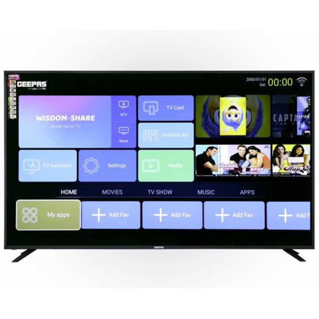 Geepas 75" 4K UHD Smart LED TV GLED7520SEUHD - Mirror Cast, 3.5mm, 3 HDMI & 2 USB Ports |2GB Ram, Wifi, Android 9.0 With E-Share | Comes Application Like Youtube, Netflix, Amazon Prime | 1 Years Warranty