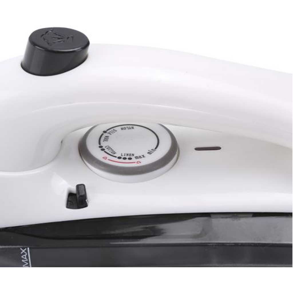 Geepas GSI7806 800W Dry Iron With Foldable Handle - Non-Stick Coating Plate & Adjustable Thermostat Control | Steam Shot, Transparent Water Tank, Durable Material | 2 Years Warranty