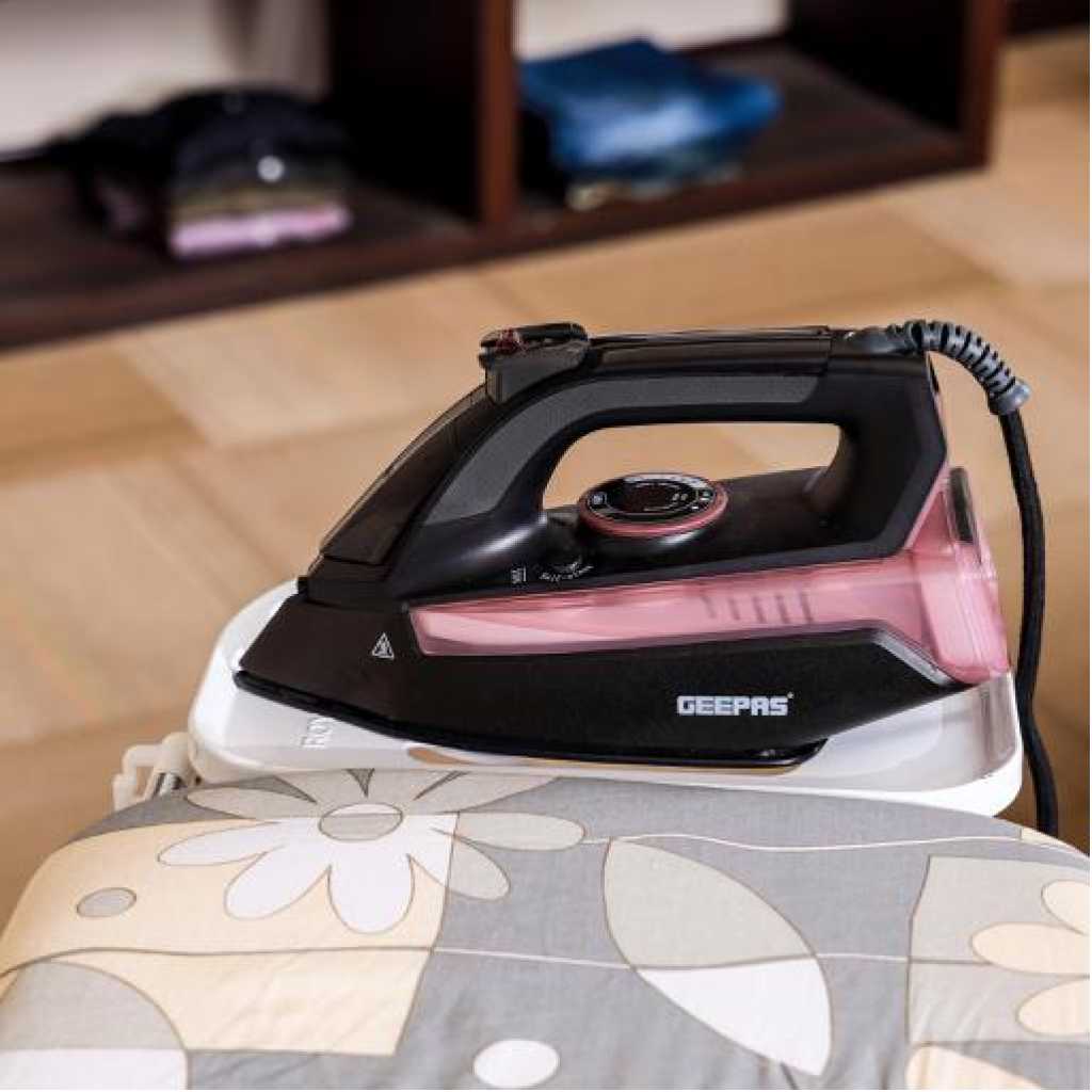 Geepas | GSI7791 Powerful Safe Durable 2400W Ceramic Steam Iron with Temperature Control & Dry & Steam Function