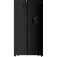 Hisense 670L Side-by-side Refrigerator with Dispenser H670SMIA-WD, Side By Side Refrigerator, Auto Defrost, Glass Black