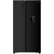 Hisense 670L Side-by-side Refrigerator with Dispenser H670SMIA-WD, Side By Side Refrigerator, Auto Defrost, Glass Black