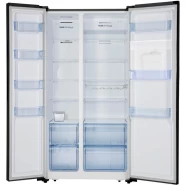 Hisense 670L Side-by-side Refrigerator with Dispenser H670SMIA-WD, Side By Side Refrigerator, Auto Defrost, Glass Black