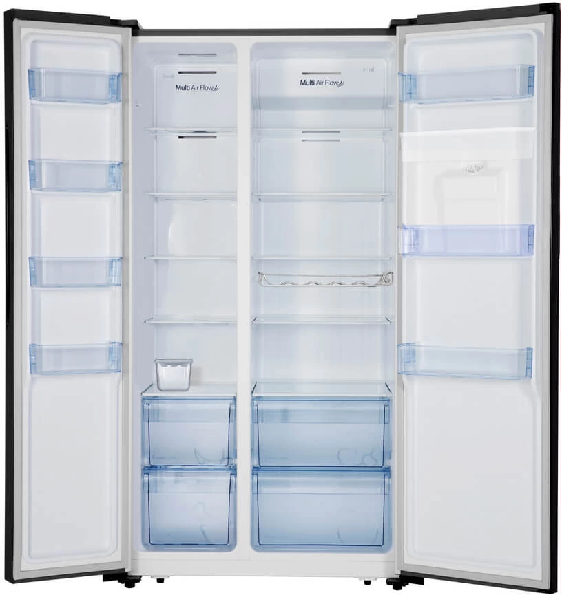 Hisense 670-liter Side-by-side Refrigerator with Dispenser H670SMIA-WD – Black, Side By Side Refrigerator, Auto Defrost, Glass Door