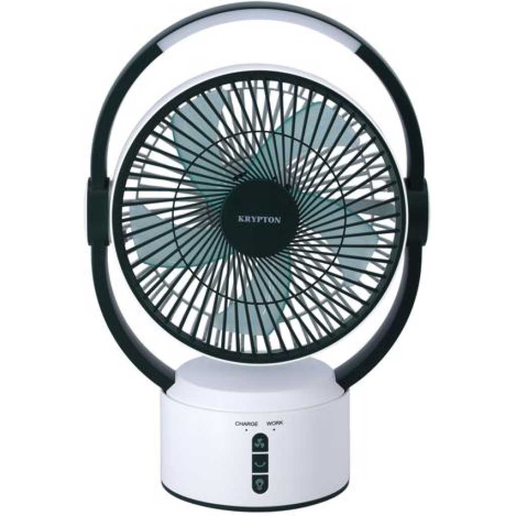 Krypton Rechargeable 9" Rech Table/ Traveller's Fan KNF-6293 - White