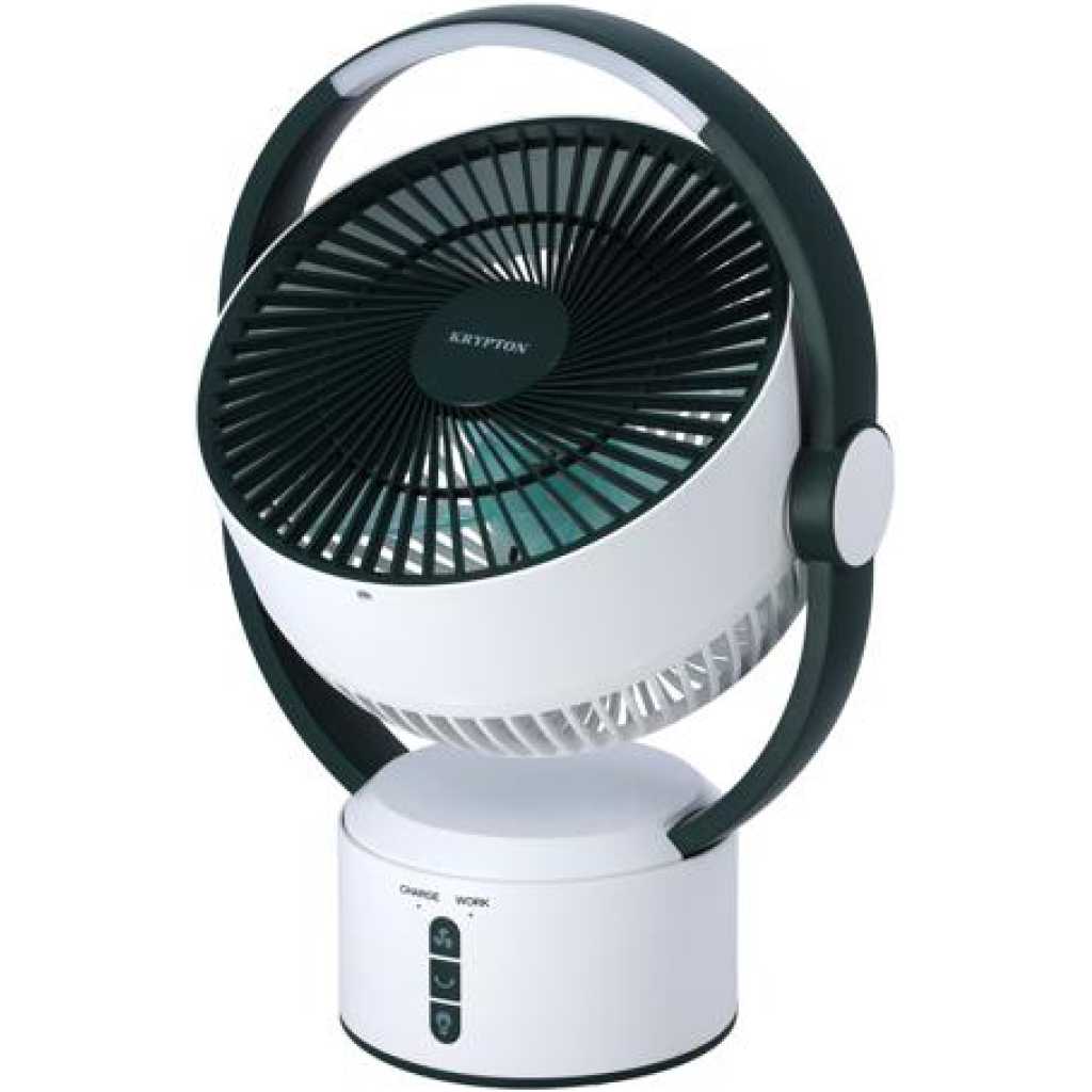 Krypton Rechargeable 9" Rech Table/ Traveller's Fan KNF-6293 - White