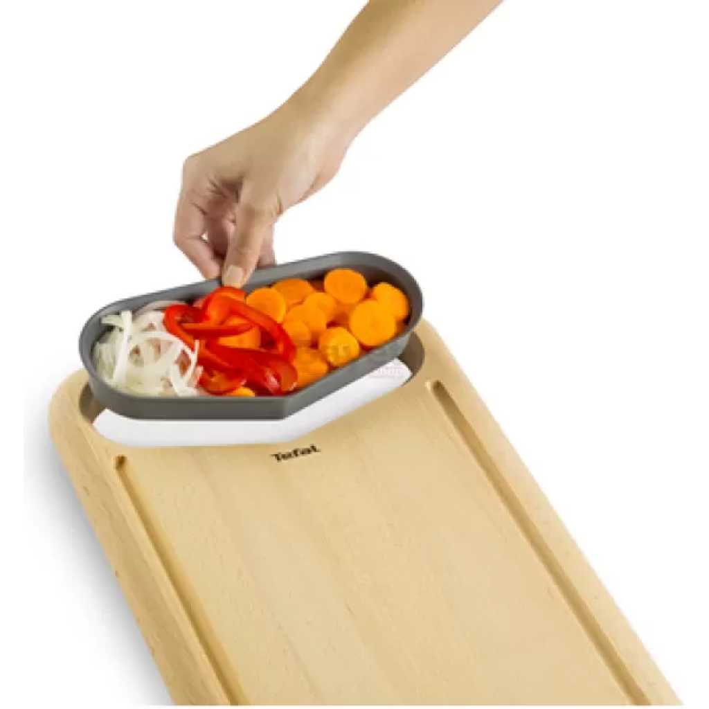 Tefal Wooden Chopping Board With Container K2215514 – Brown