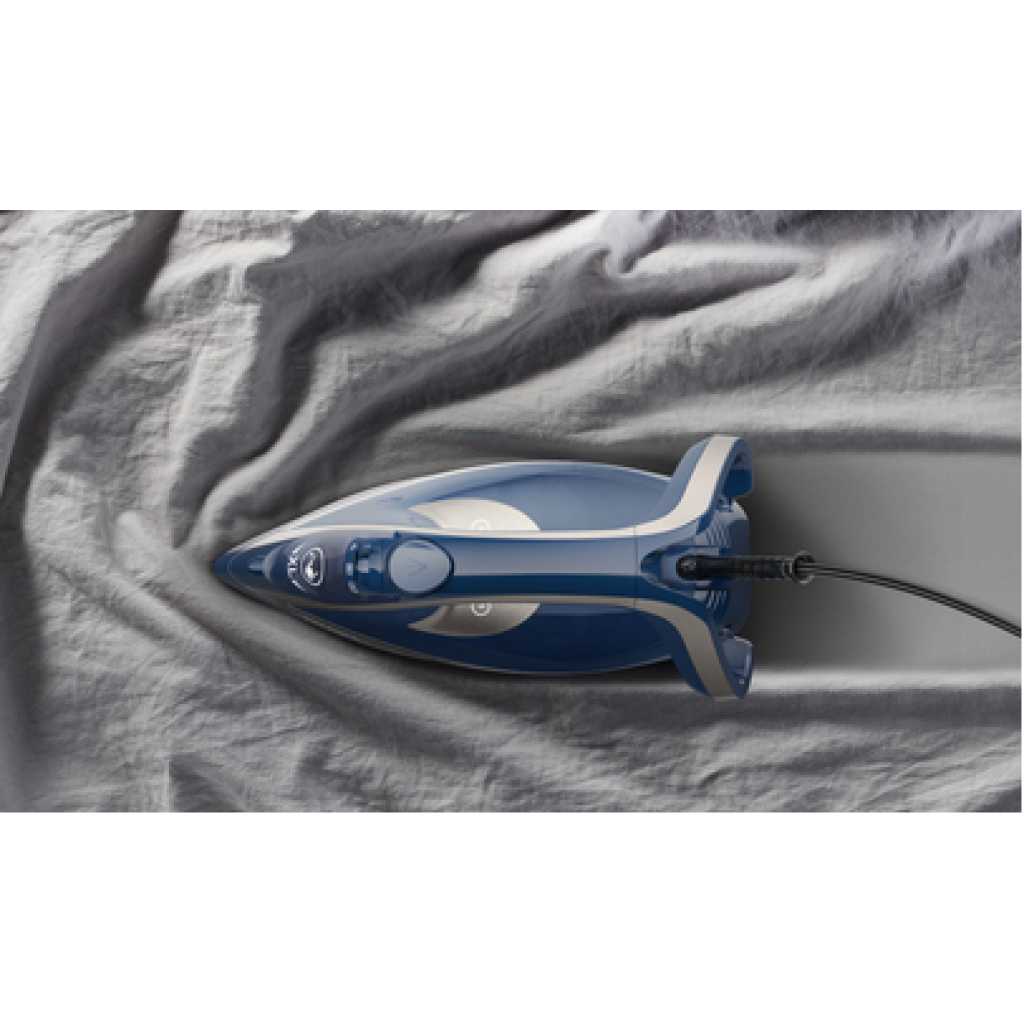 Tefal Smart Protect Plus FV6872M0 Steam Iron, 2800W Durilium Airglide - Dress Blue / Silver Premium