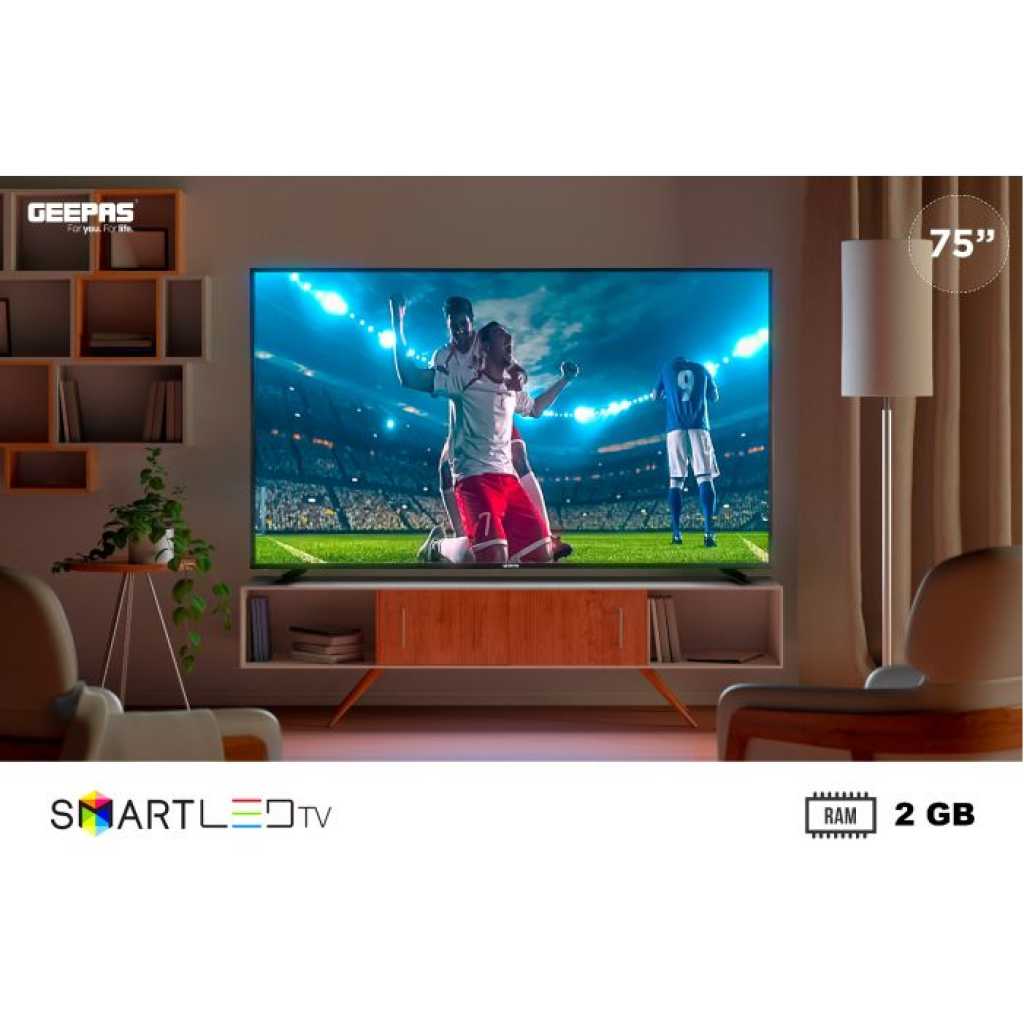 Geepas GLED7520SEUHD 75" Smart LED TV