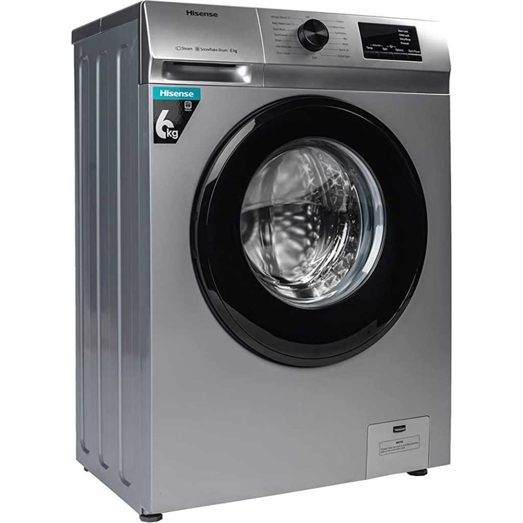 Hisense 6kg Front Loading Washing Machine 1000 RPM Free Standing Model WFVB6010MS - Grey