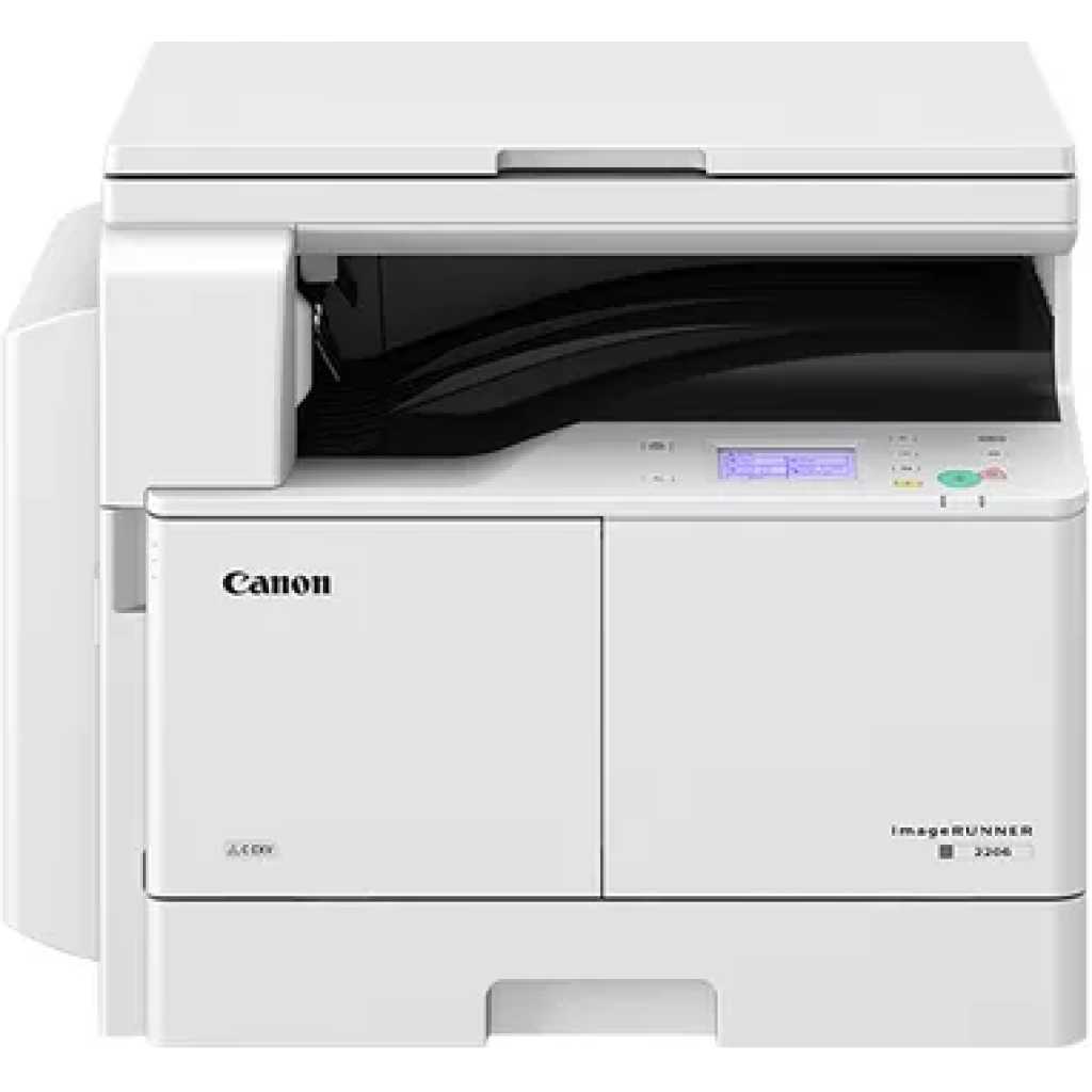 Canon Printer Photocopier IR2206; A3/A4 B/W, 3 in 1 (Print, scan and copy), Toner, 10,200 Pages ( Black & White) - White - 1 Year Warranty