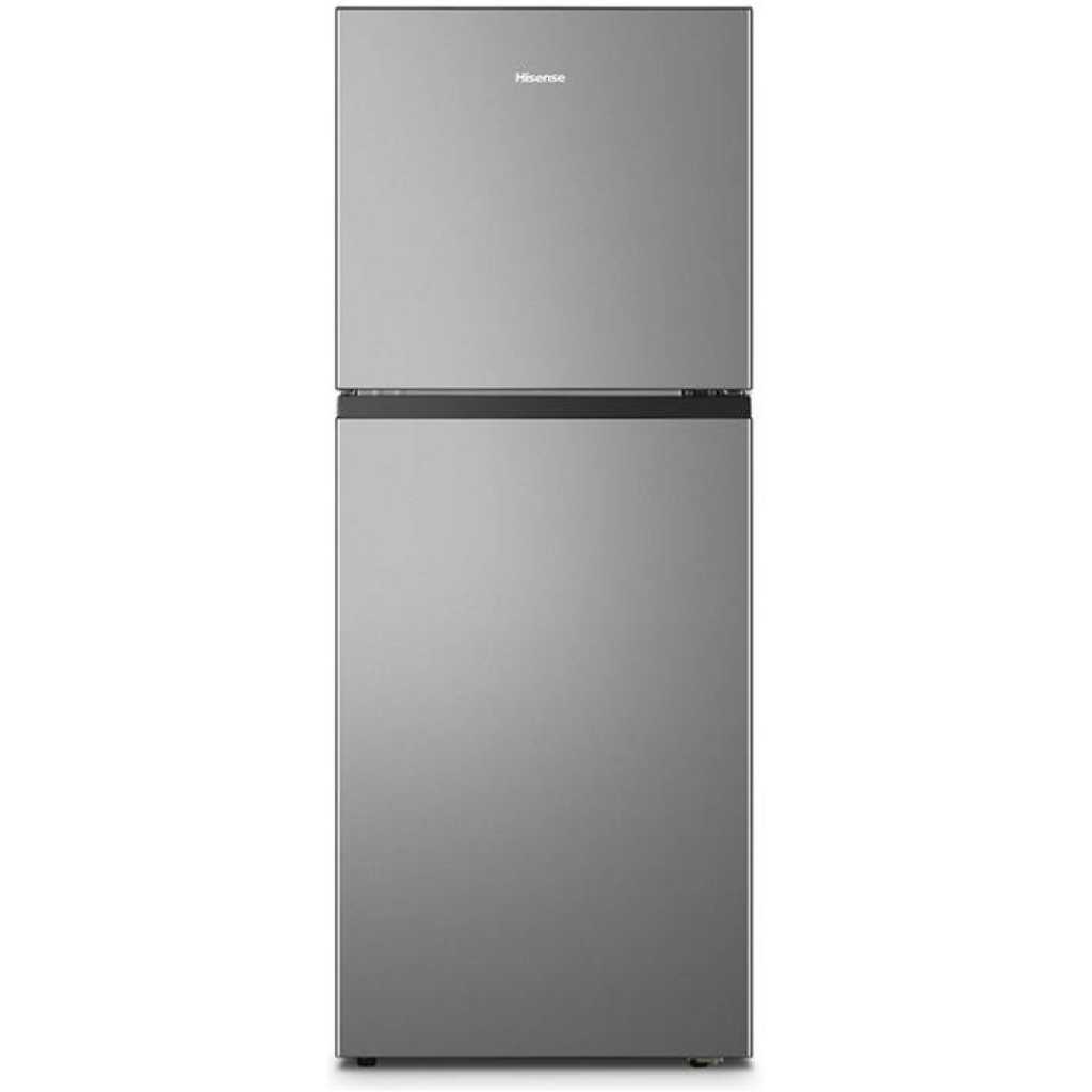 Hisense 392 - Litres Fridge RT392D4ASU, Top-Mounted Defrost Double Door Refrigerator - Silver