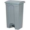 Outdoor 50L Plastic Step-On Trash Bin - Grey