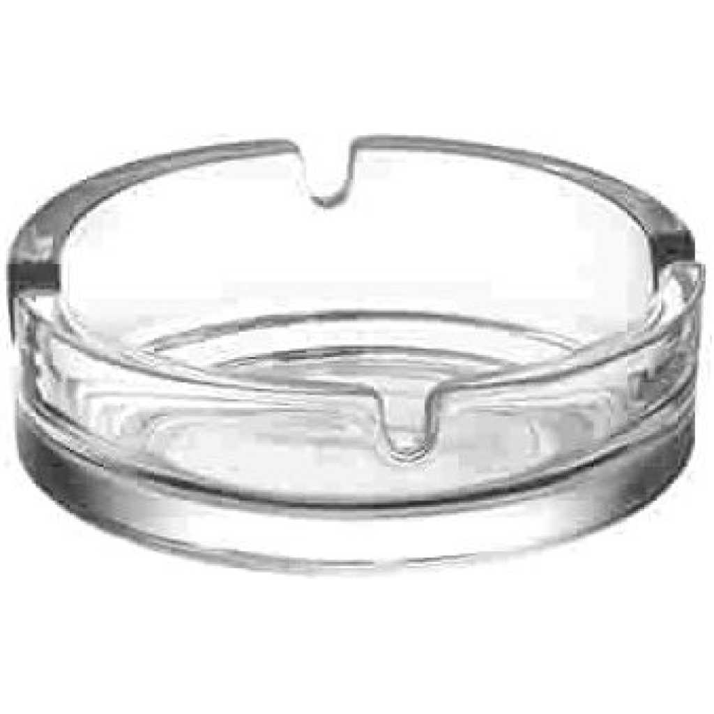 Glass Ashtray For Cigarettes, Portable Decorative Modern Ashtray For Home Office Indoor Outdoor Patio Use- Clear.