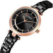 Curren Ladies Classy Watch - Black,Gold