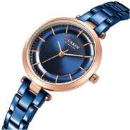 Curren Stainless Steel Women's Classy Analog Watch - Blue, Rose Gold