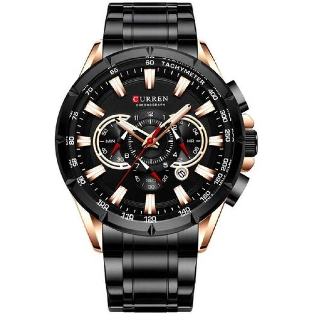Curren Analog FTP Stainless Luxury Watch - Black