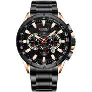 Curren Analog FTP Stainless Luxury Watch - Black