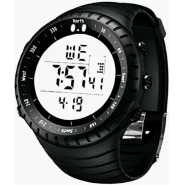 Men's Outdoor Sport Luminous Week Date Alarm Digital Wrist Watch - Black