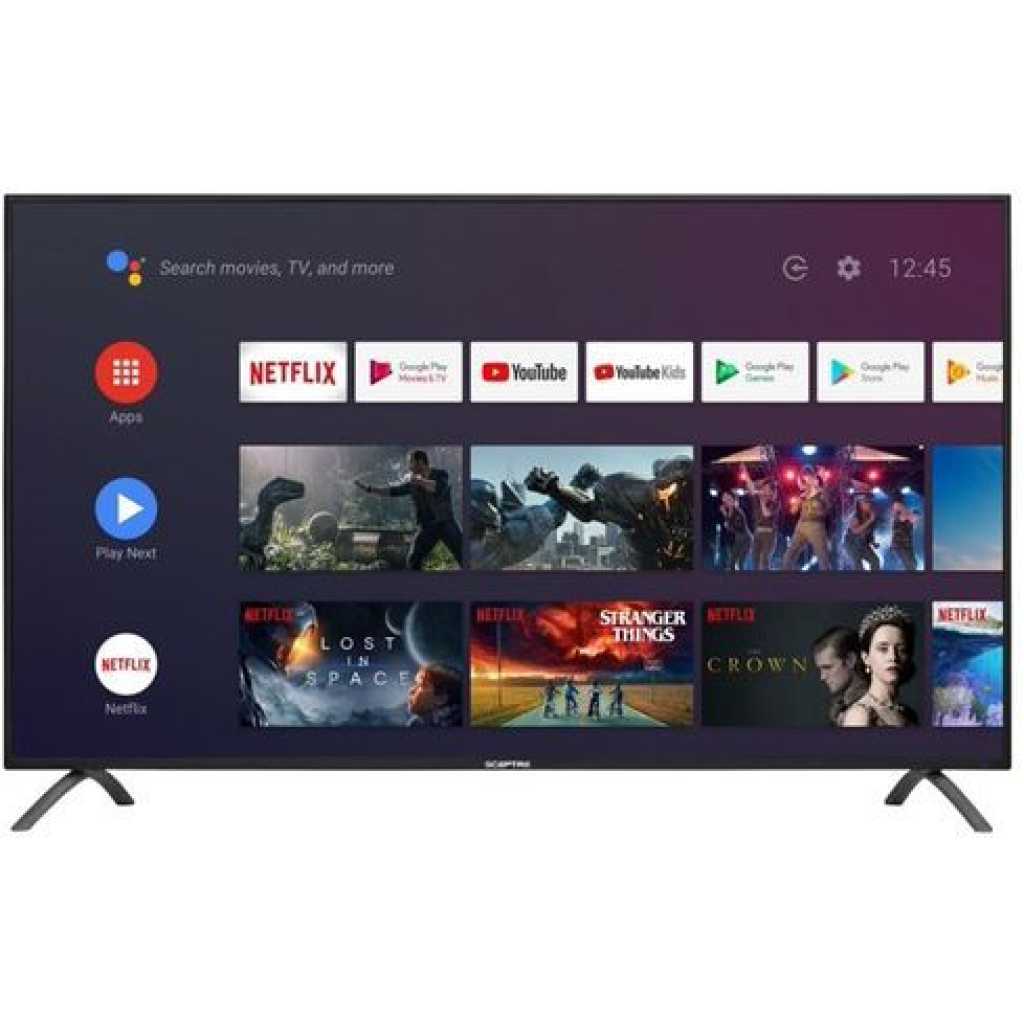 Sky 65'' 4K Android Smart HDR Digital Satelite LED TV - Black