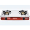 Global Star Double Burner Gas Stove Stainless Steel - White