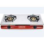 Global Star Double Burner Gas Stove Stainless Steel - White