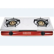 Global Star Double Burner Gas Stove Stainless Steel - White